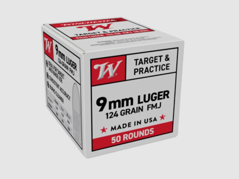 9mm Luger Super-X 124grs (50 patronen) - Winchester, afbeelding 1 van 3