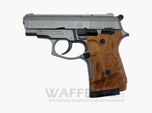Zoraki 914 blank firing gun 9mm titanium/wood look grips