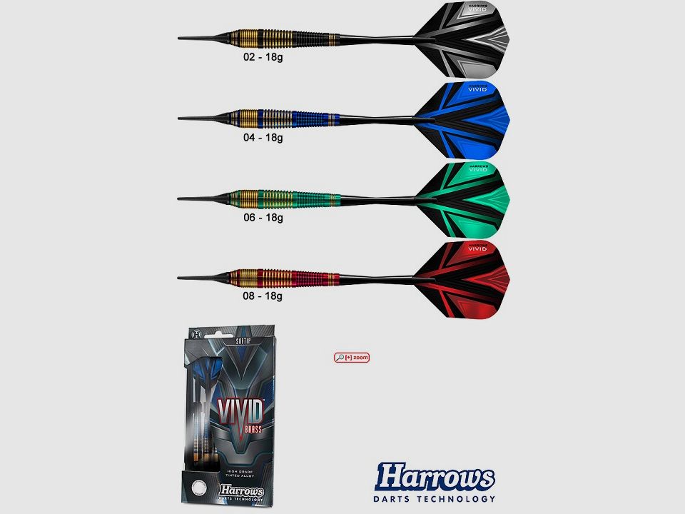 Harrows-Darts-Technology Vivid Blue Soft 18g Dart & Zubehör