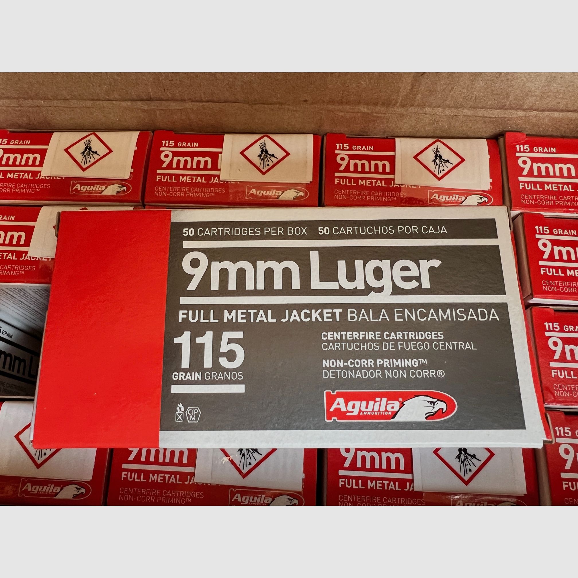 1000 Stück Aguila Standard 9mm Luger (9x19) FMJ 115 grs Pistolenpatronen