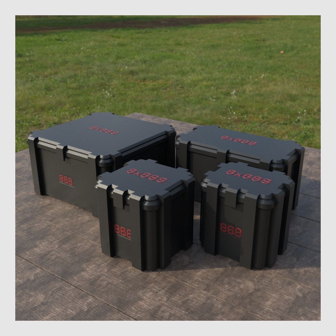 Filamelt ammunition box / 8x68mm S / 'flip lid' / cartridge box, ammo box