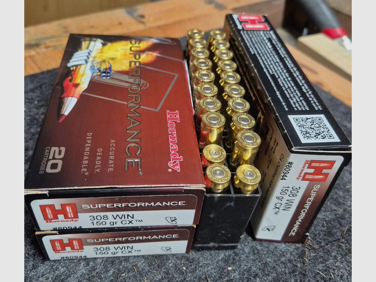 Hornady CX 308 150grain 57 colpi