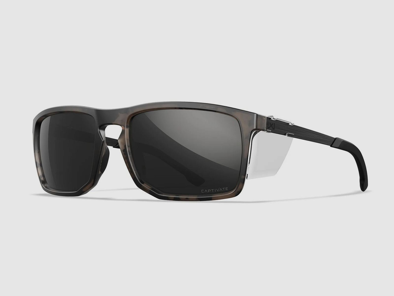 Wiley X AXE sunglasses with CAPTIVATE Polarized Black Mirror lenses, Matte Tortoise Brown AC6AXE05 frames, image 5 of 5