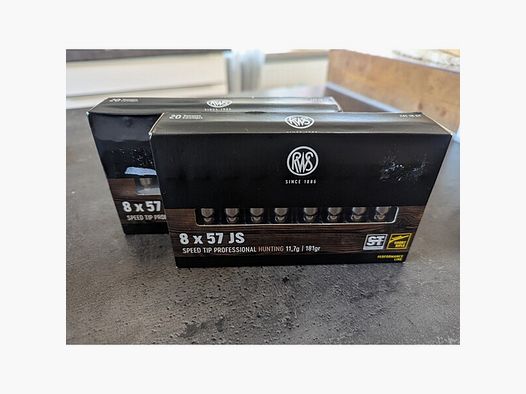 RWS Speed Tip Pro Short Rifle 8x57 IS 40 Schuss (2 volle Packungen)