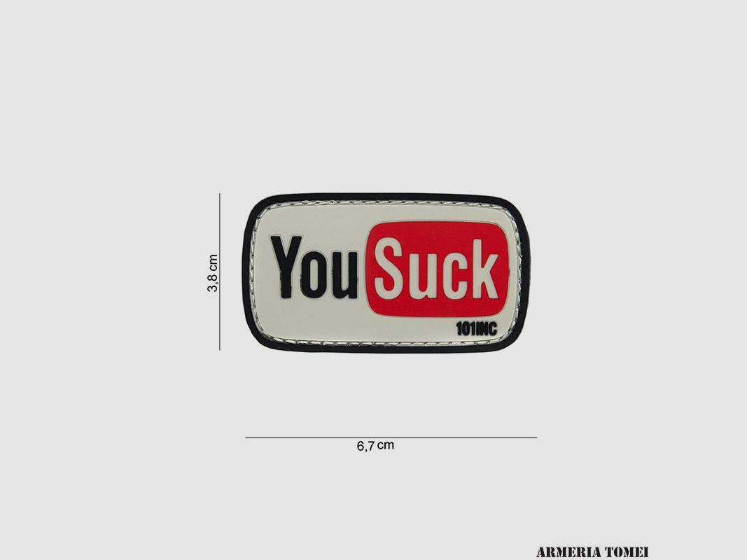 PATCH – 3D PVC 4 YOU SUCK WHITE/BLACK #14067