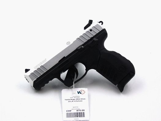 Pistolet Ruger SR22 Argent, .22 LR, 10 Coups