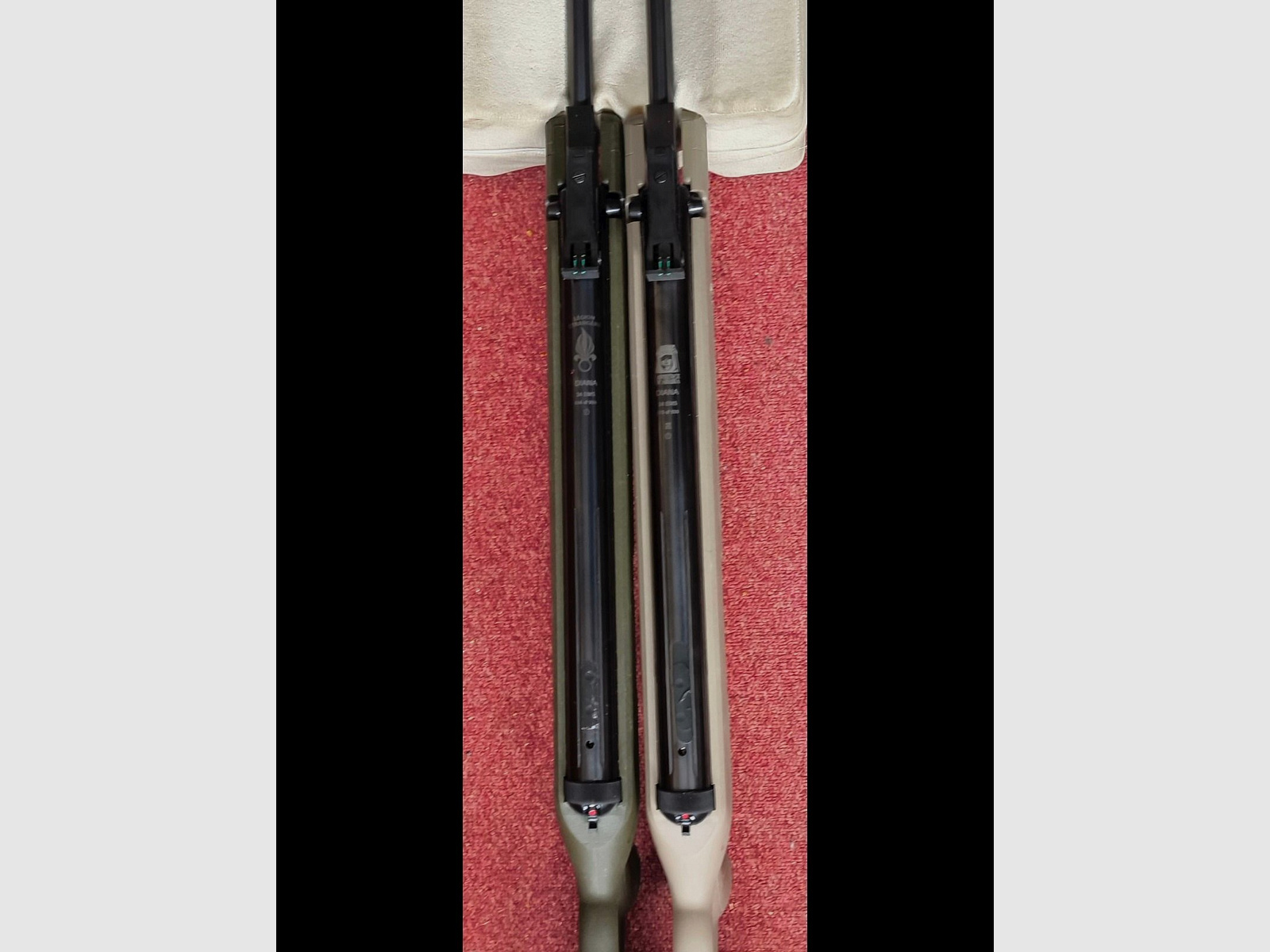 deux × Diana 34EMS éditions spéciales couleur OD Green - Légion étrangère & couleur sable - Lawrence d'Arabie, très peu tiré, état optique et fonctionnel impeccable, comme neuf !!