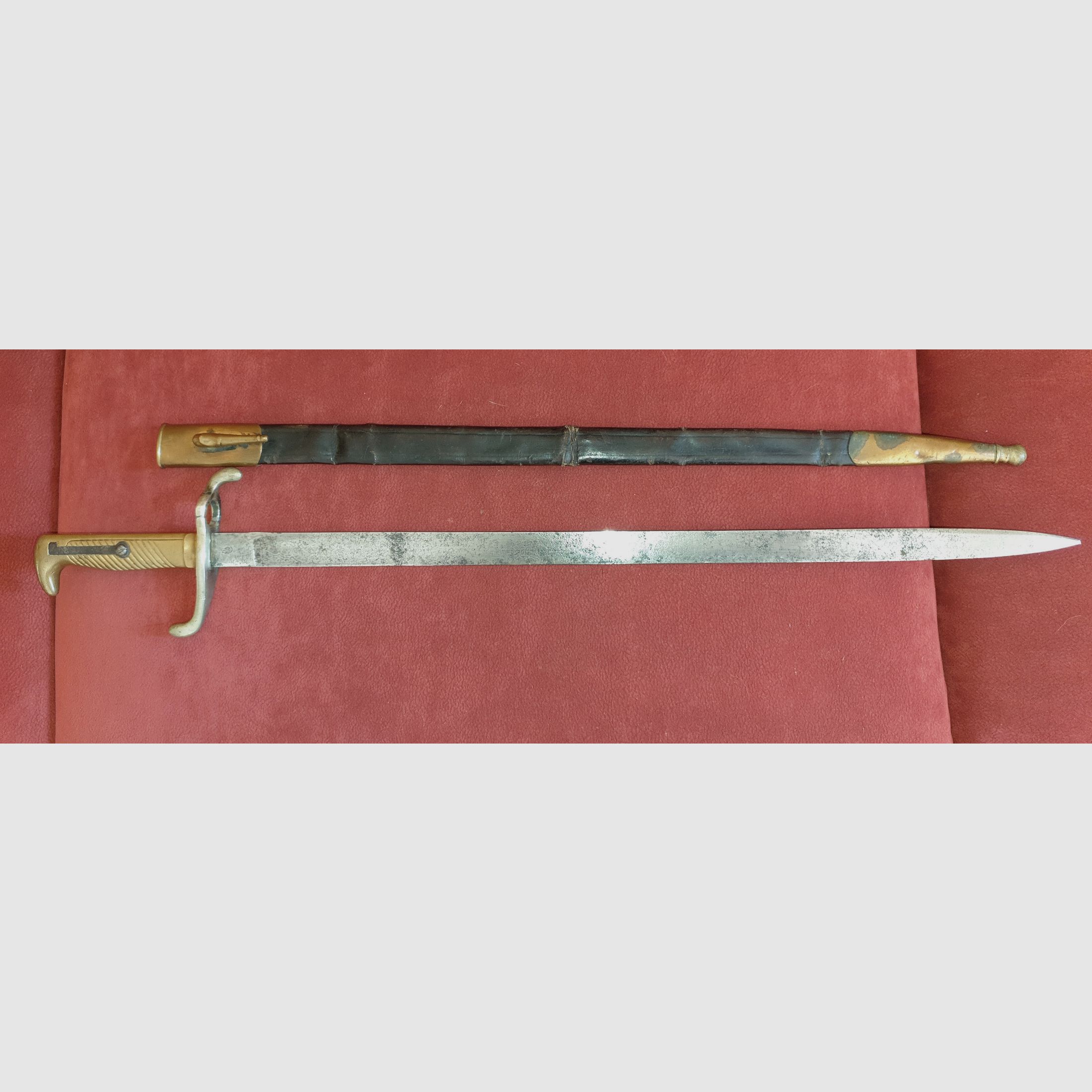 Seitengewehr M 1871 kompl. mit Lederscheide