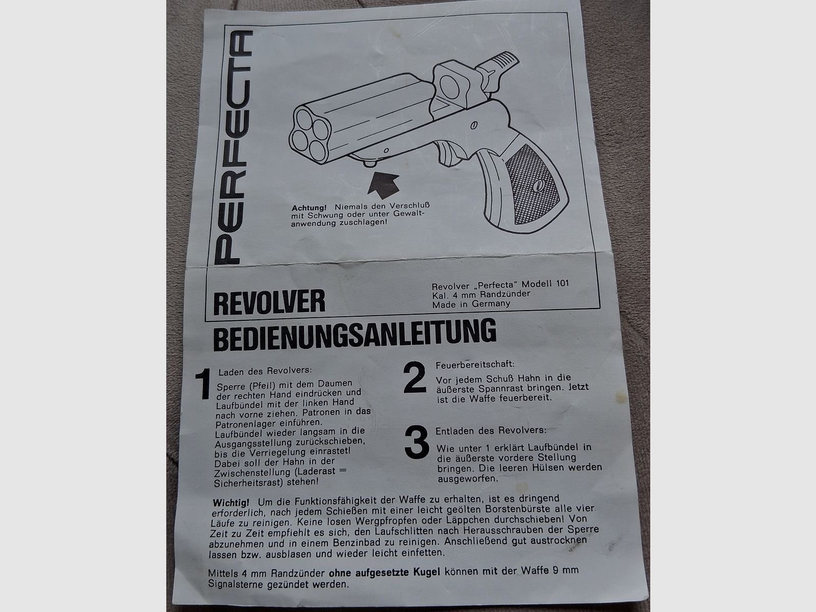 Pepperbox Perfecta G101 bundle revolver 4mmRl PTB 70 F-mark free of requirement