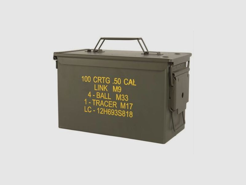 US AMMO STEEL BOX - .50 CAL - OLIV