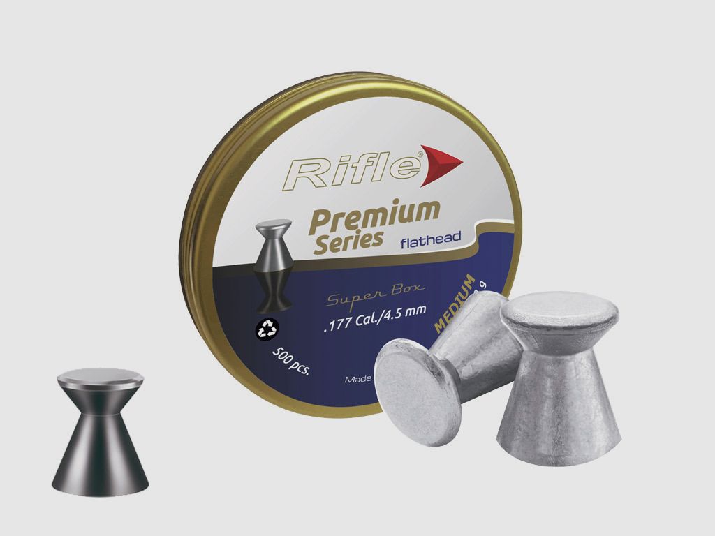 Flachkopf Diabolos Rifle Ammunition Premium Series Flathead SB Medium Kaliber 4,49 mm 0,50 g glatt 500 StĂĽck