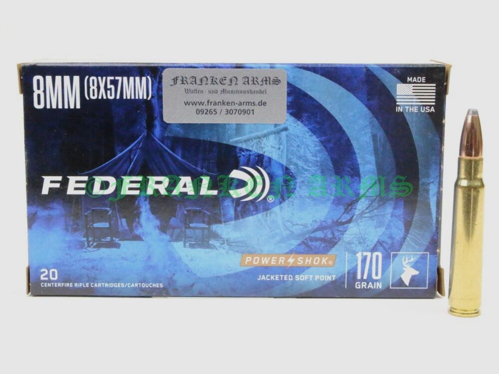 Federal Power Shok 8x57IS Teilmantel 170gr. 11g 20 Stück Staffelpreise