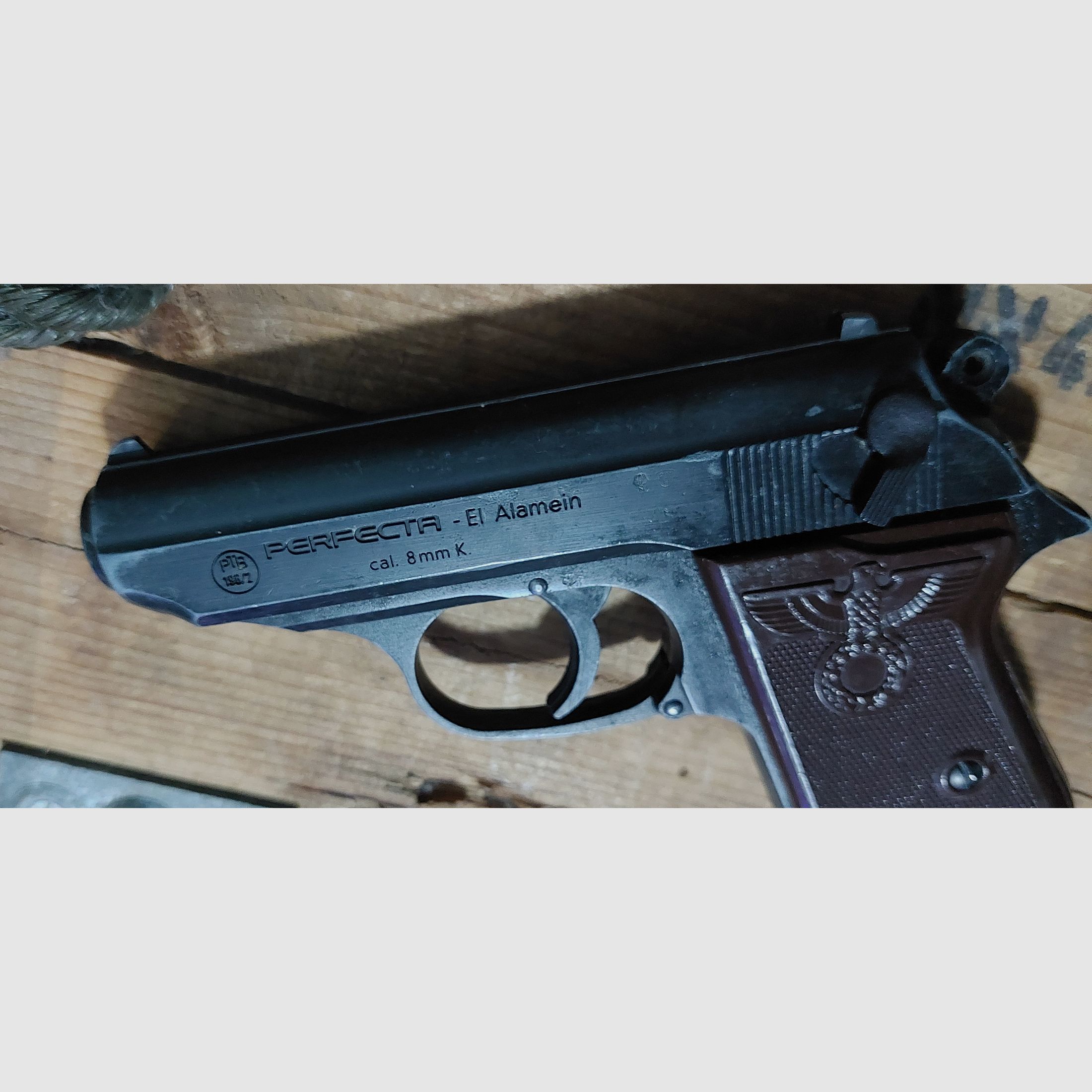 ⚠️SELTEN!⚠️ PERFECTA "El Alamein" Schreckschuss Pistole 8 mm P.A.K (PTB 196/2)