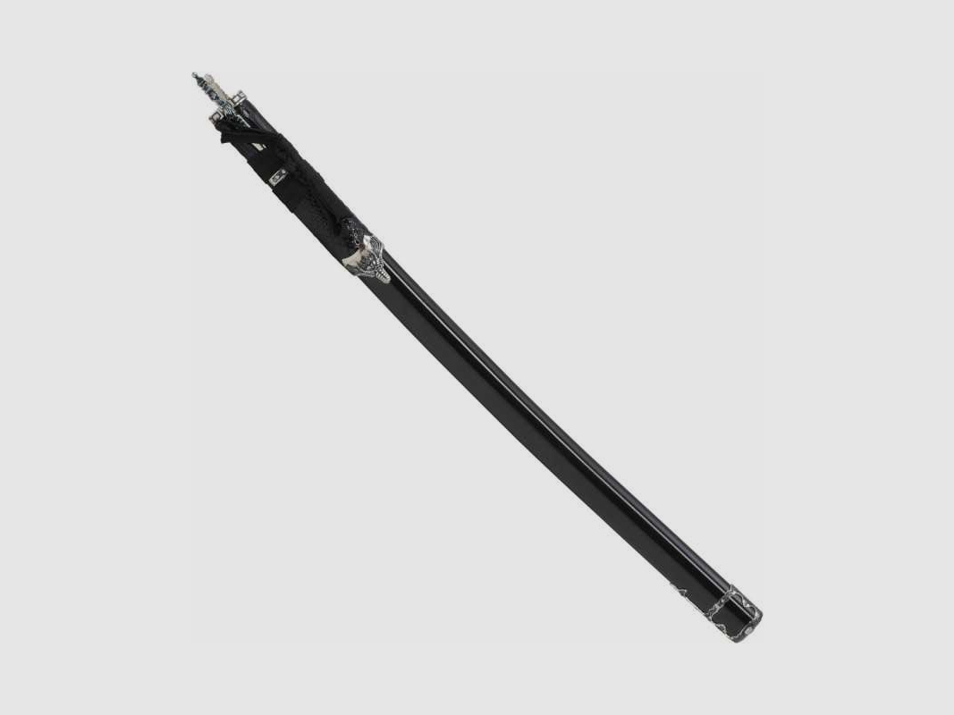 Katana Schwert mit zwei Beimessern Kozuga und Kogai, schwarz