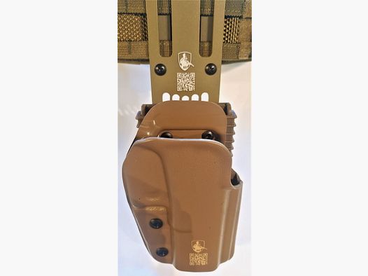 Pistolenholster mit Adapter – CENTRUM, Farbe Tan, Rechtshänder, für Glock-Pistolen 17/19