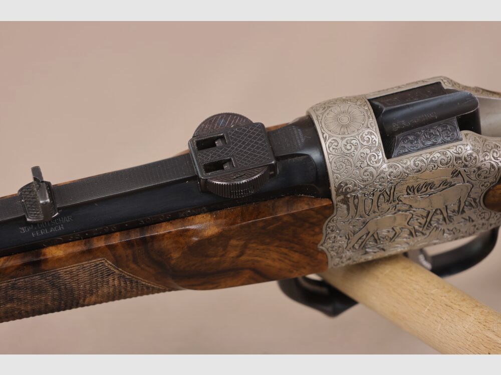 Outschar / Ferlach Blockbüchse System "Heeren" // Traumholz // Achtkantlauf // Gravur // Zeiss Varipoint !!