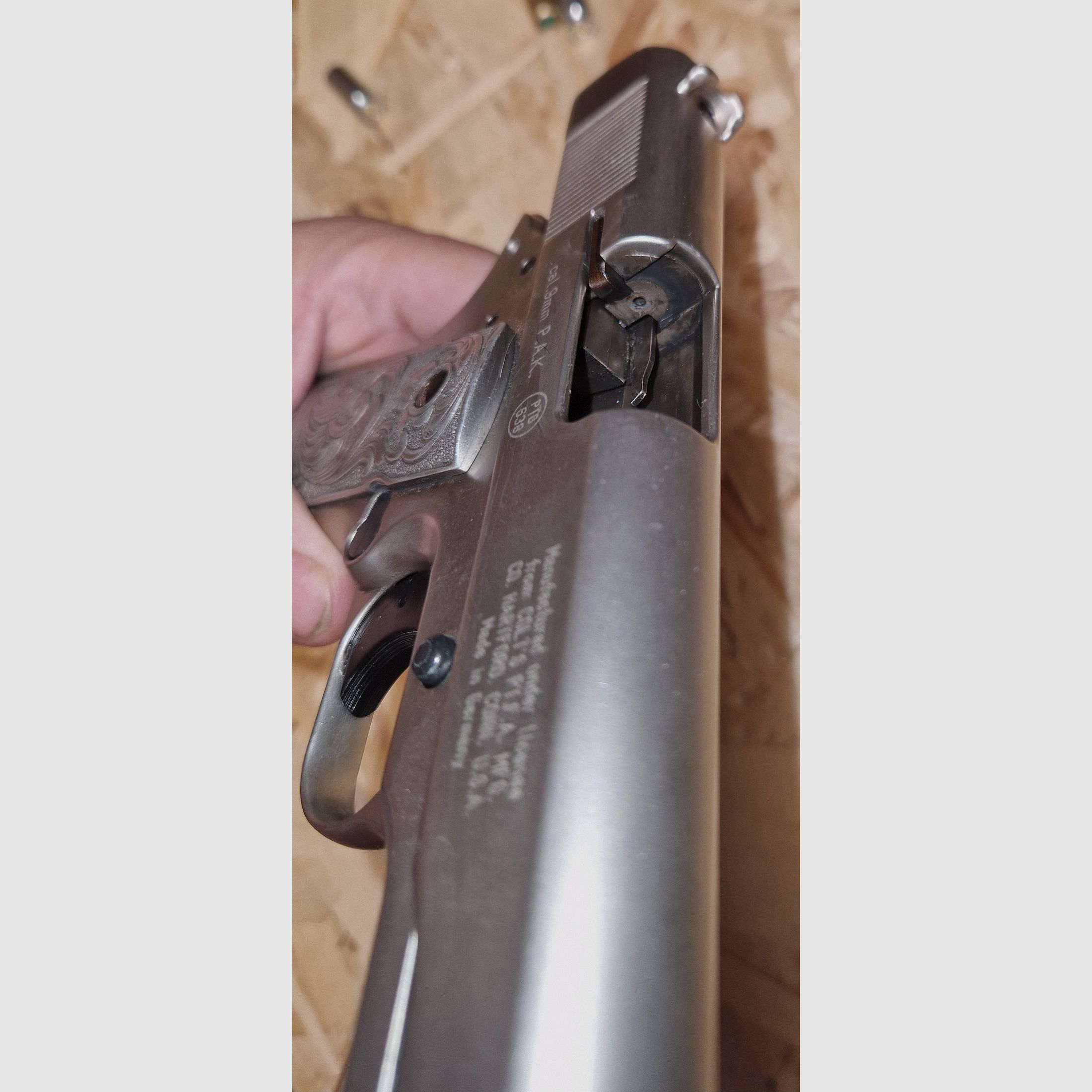 COLT GOVERNMENT 1911  A1 / SILBER / CHROME  / mit  Zubehör / cal. 9mm P.A.K. / PTB 638 / SCHRECKSCHUSS GAS PISTOLE SILVESTER SELBSTVERTEIDIGUNG SAMMLUNG  -----> Beschreibung lesen <------