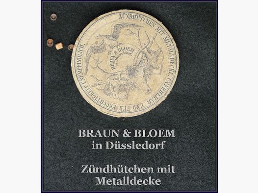Braun & Bloem Düsseldorf Sammlermunition Zündhütchen mit Metalldecke