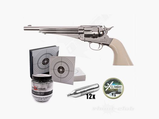 Crosman Remington 1875 Co2 Revolver 4.5mm Diabolo BB Trap Set