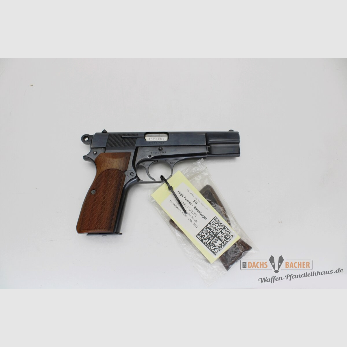Pistolet Browning High Power Cal. 9 Para avec poignées KN