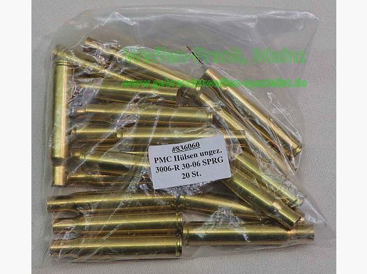 American unknown PMC cases for .30-06 Springfield rifle cartridges