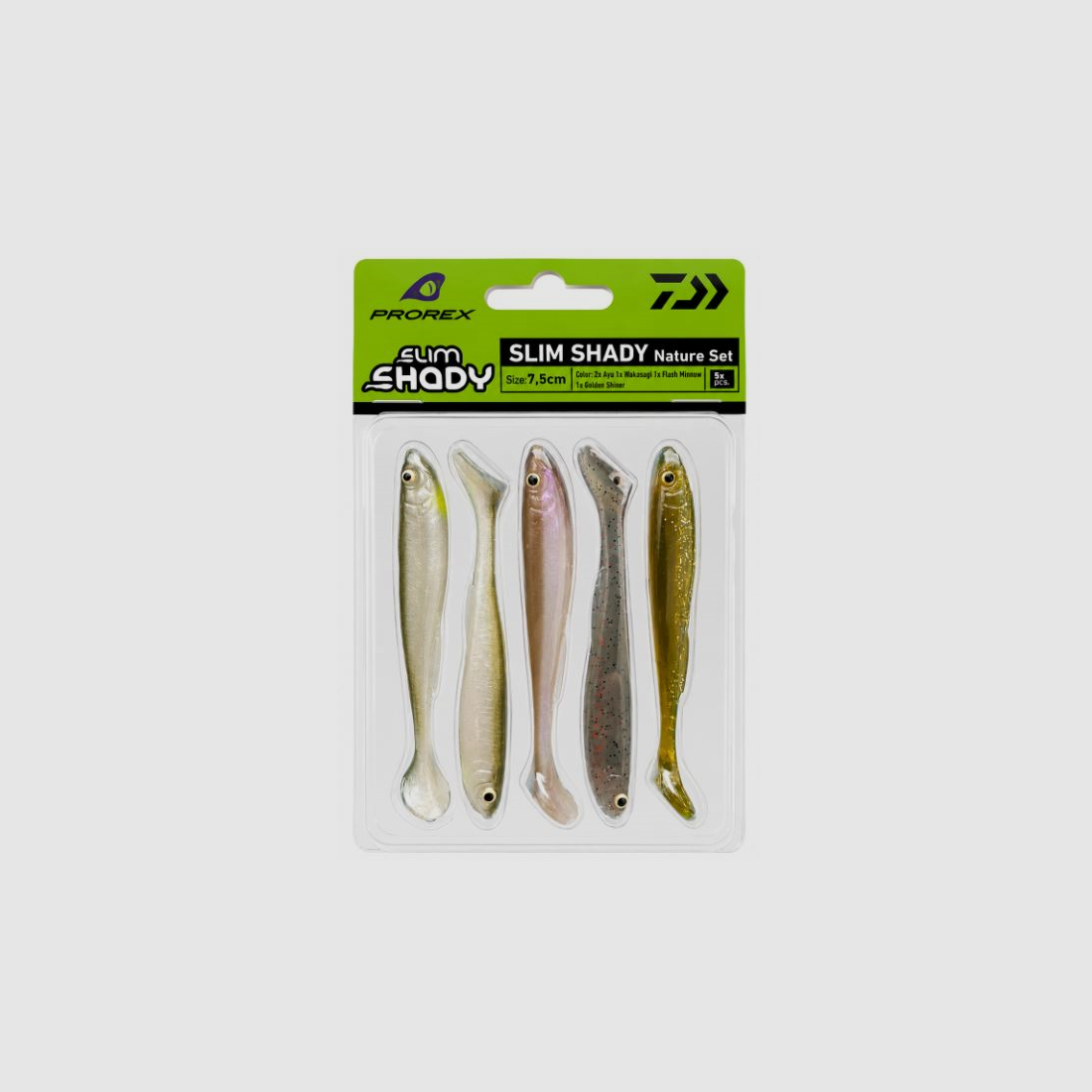 Daiwa Prorex Slim Shady 7,5CM 5STK Nature set
