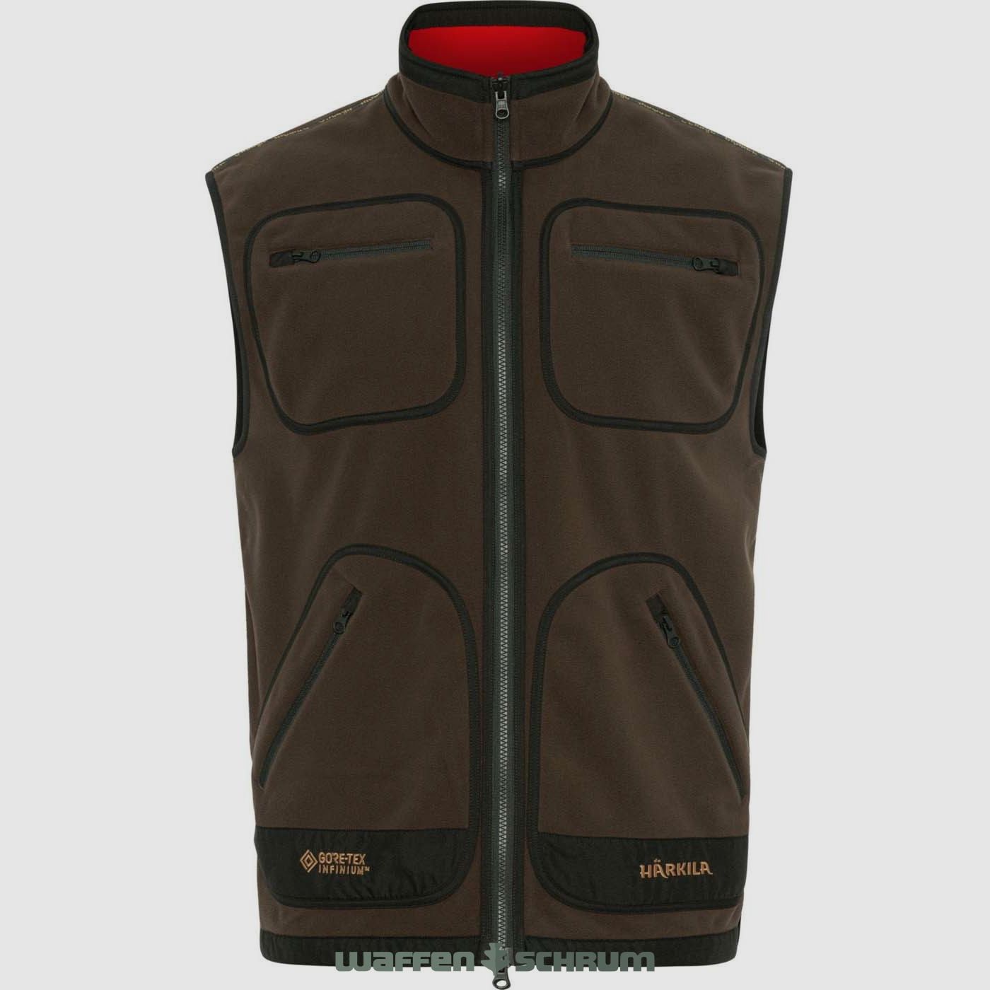 Härkila Fleece Vest Kamko Bruin/ Rood