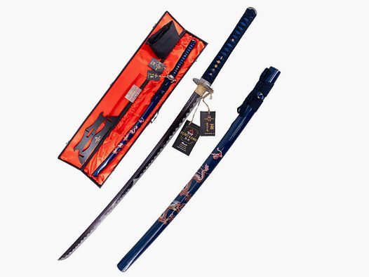 Samurai Katana Damast mit Drachenmotiv