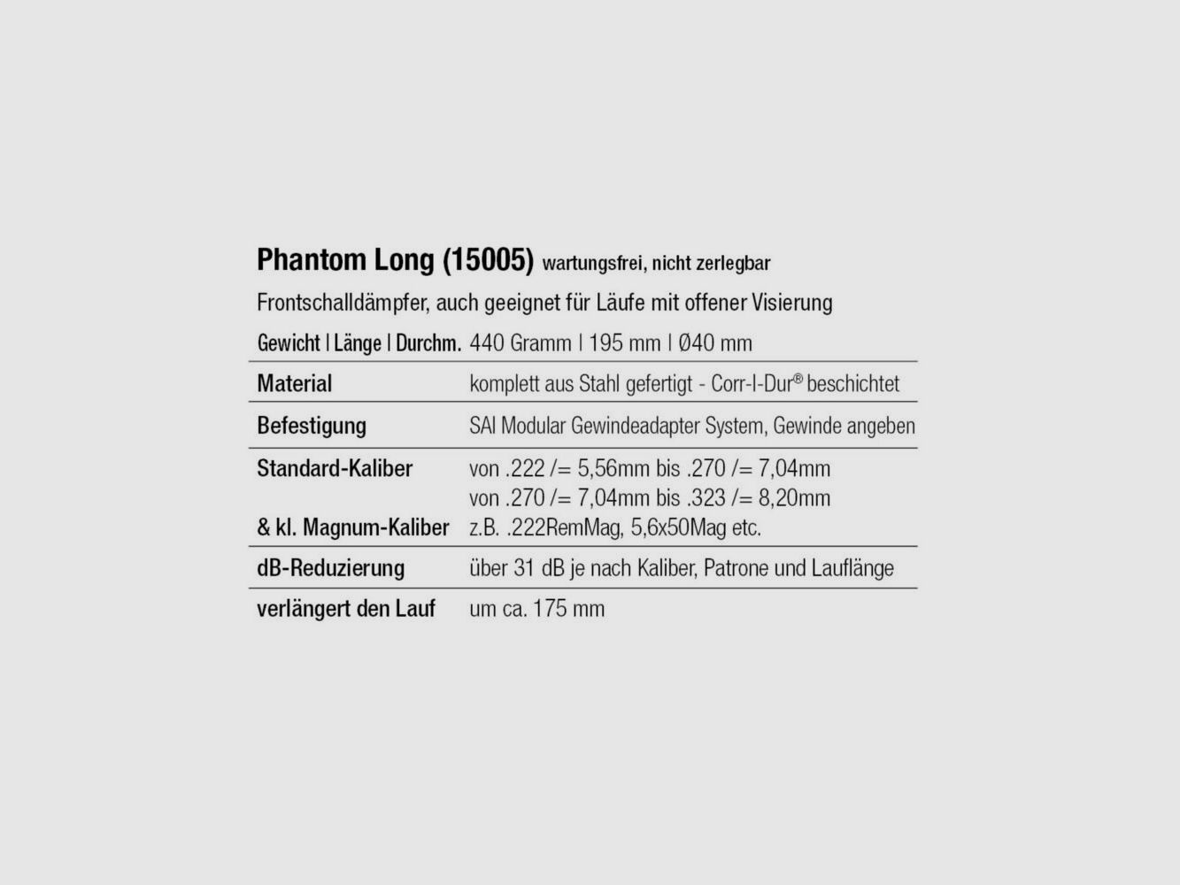 SmallArms Industries Phantom CP Lang Zwart .222-.270