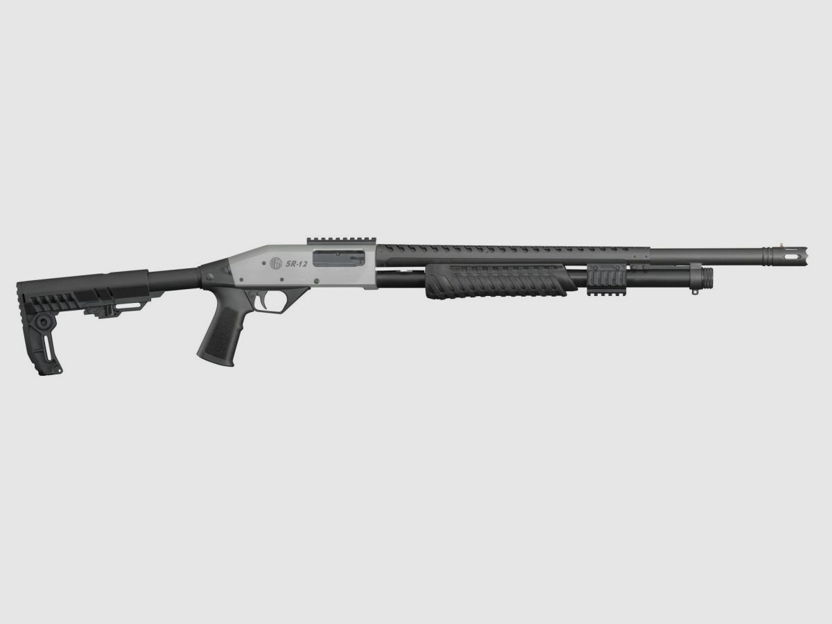 PUMPA AKCYJNA STRZELBA SR-12 TACTICAL C12 CHROMOWANA ODBLASK ROSSI