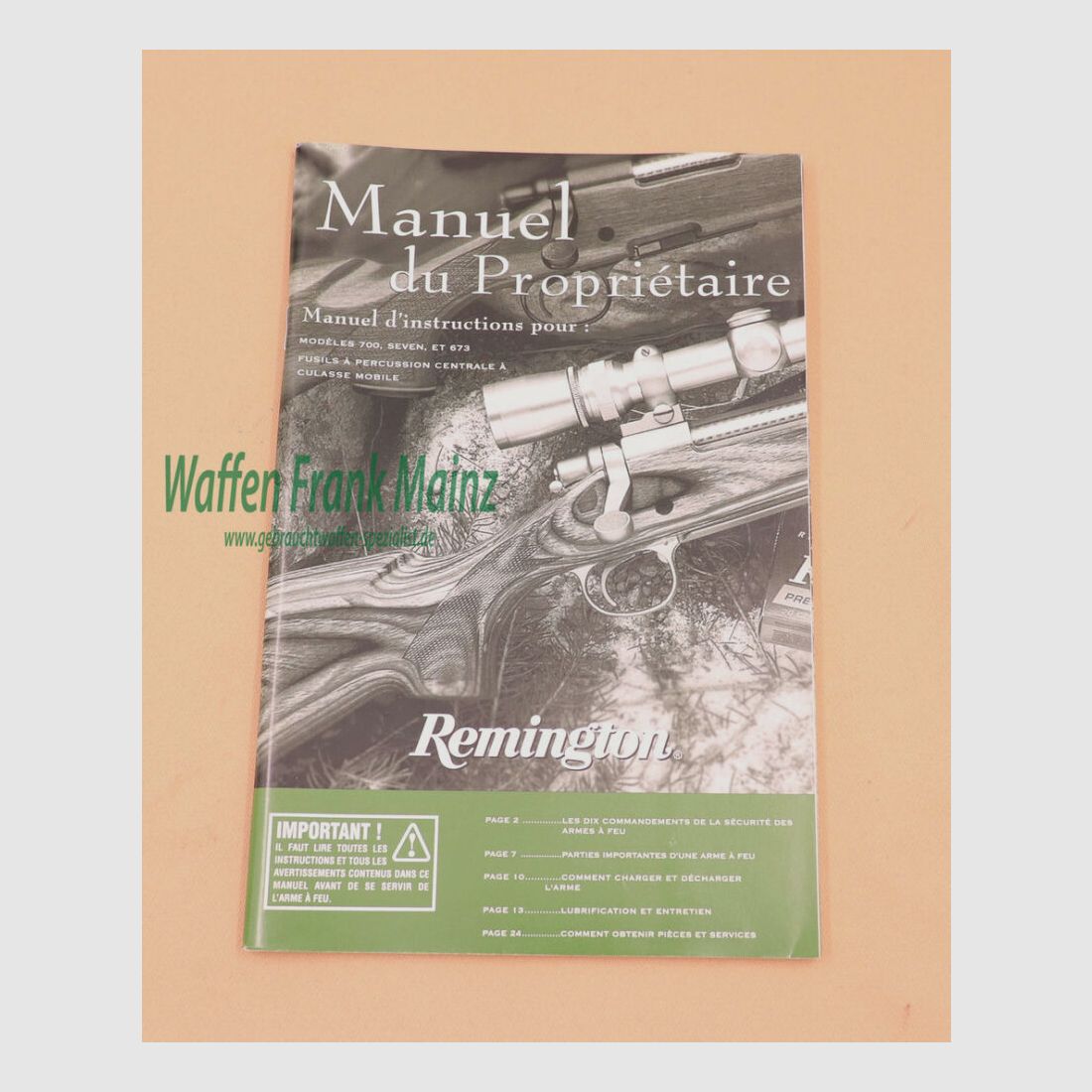 Remington - USA Bedienungsanleitung Remington Mod. 700, Seven & 673