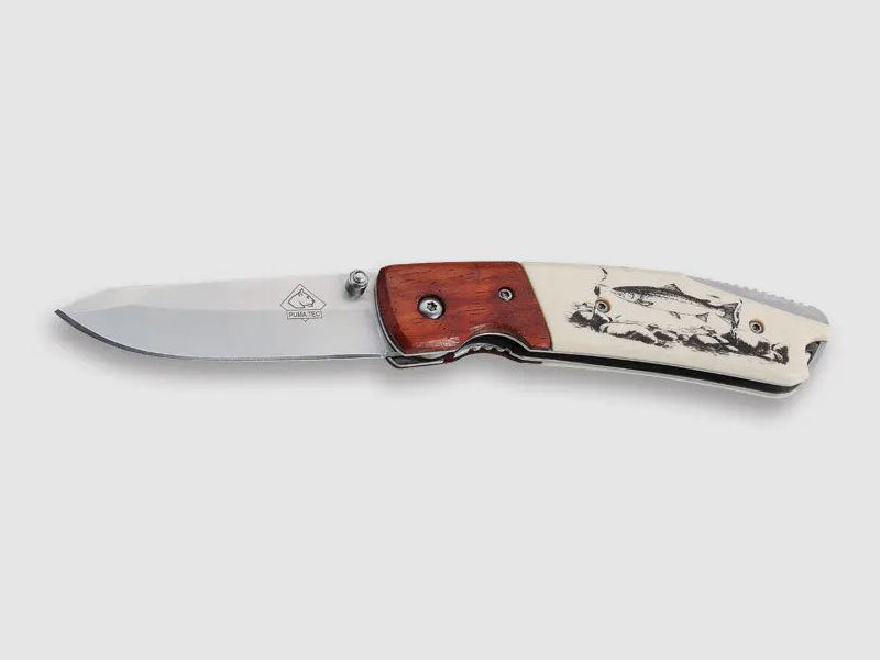 PUMA TEC Couteau pliant, Motif poisson : Truite