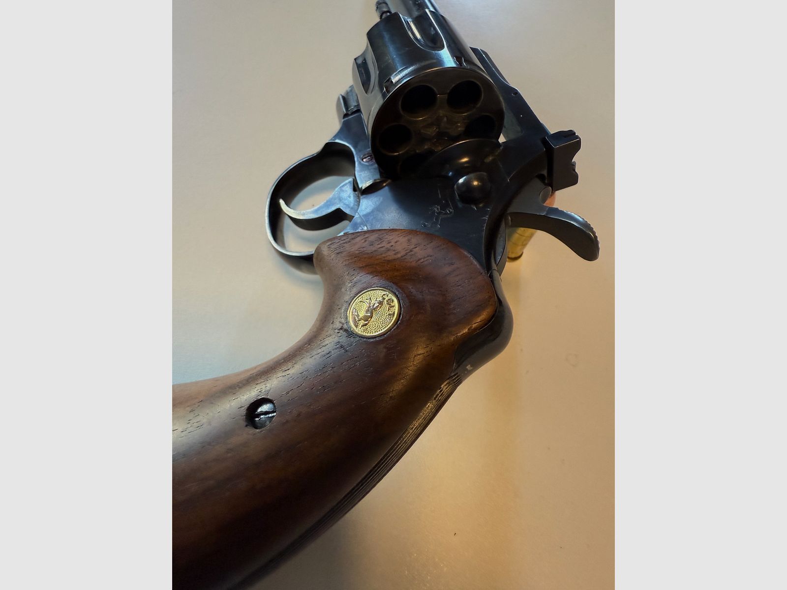 Colt Officer Model Match .38 Special 6 inch barrel cylinder capacity 6 cartridges a sport grip right wood