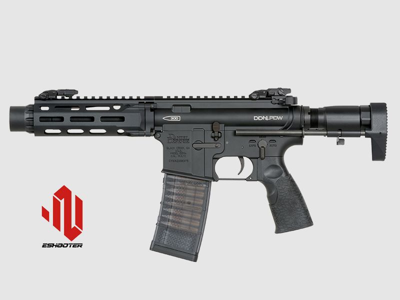 Daniel Defense DDM4 PDW SBR S-AEG mit ESHOOTER ETU, Schwarz