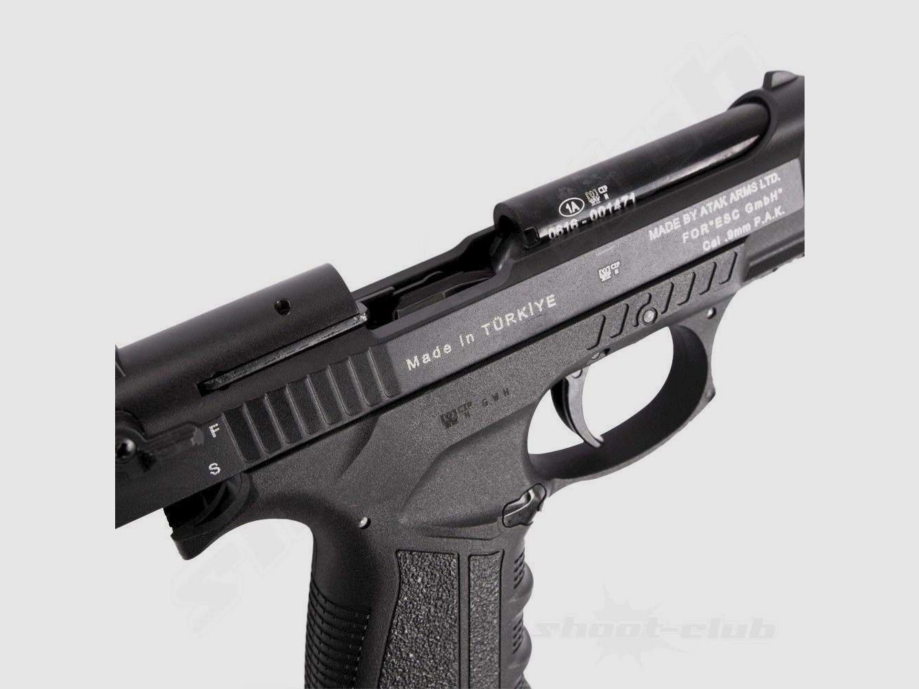 Pistolet Zoraki 918-P à blanc bleu 9mm PAK + cartouches à blanc