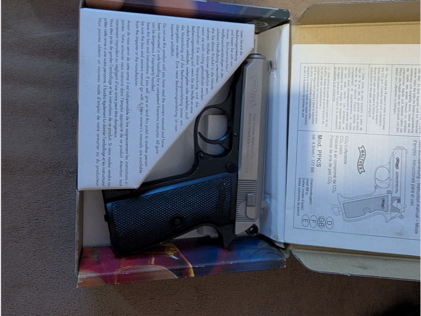 CO2 Pistole Walther ppk/S 4,5mm mit plowback mit Original Karton