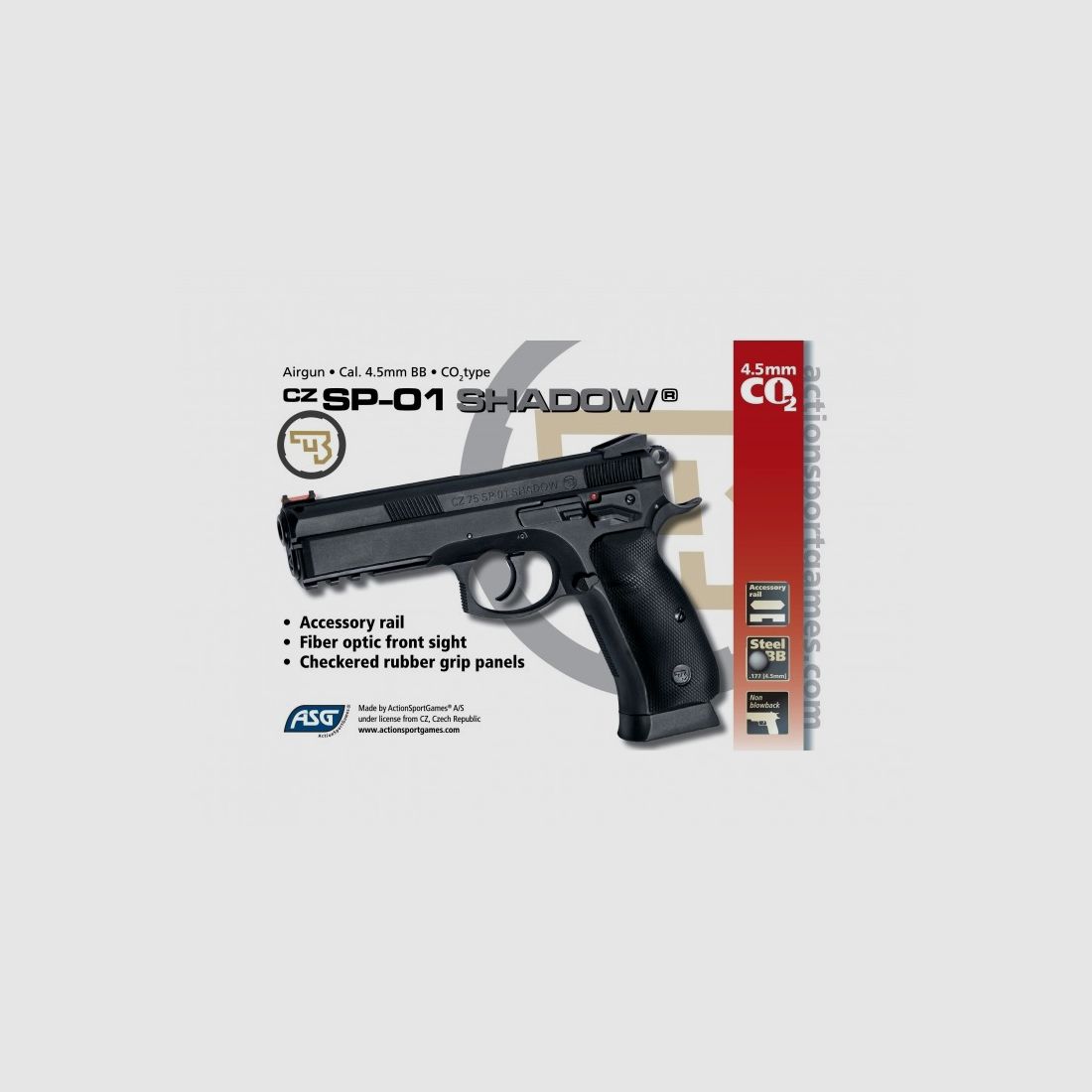 PISTOLE CZ SP-01 SHADOW NO BLOW BLACK 4,5MM, Bild 2 von 2