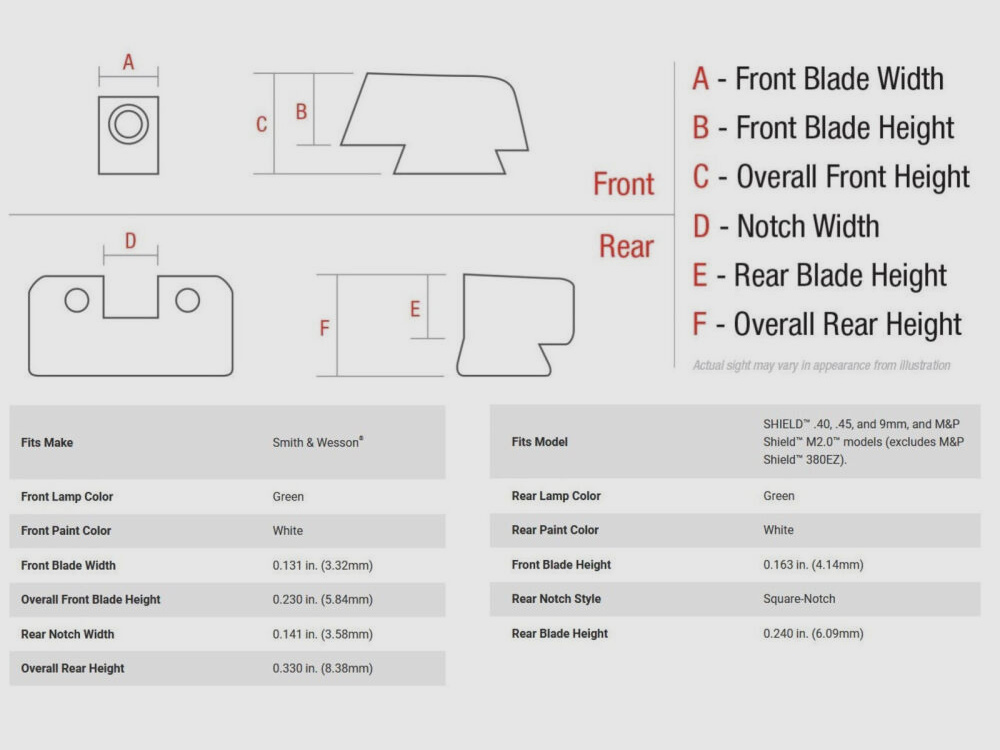 Trijicon Visier B&T Gelb/Grün S&W Pistole 9mmLuger/.40S&W/.45Auto