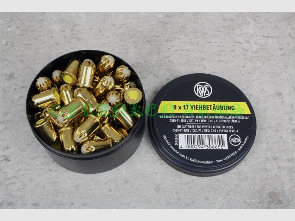 RWS Viehbetäubungskartuschen 9x17 gelb
