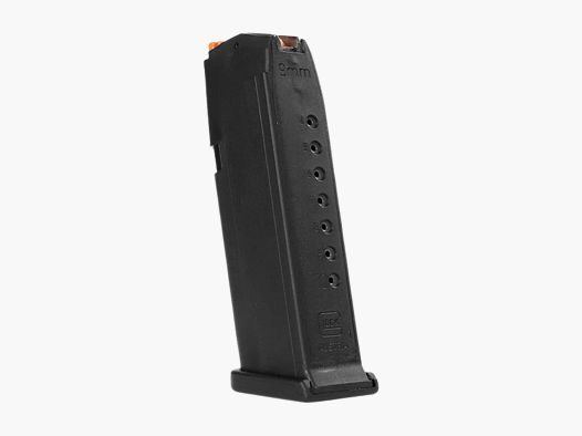 Caricatore Glock 19 cal. 9mm Luger 10 colpi - nero con indicatore arancione