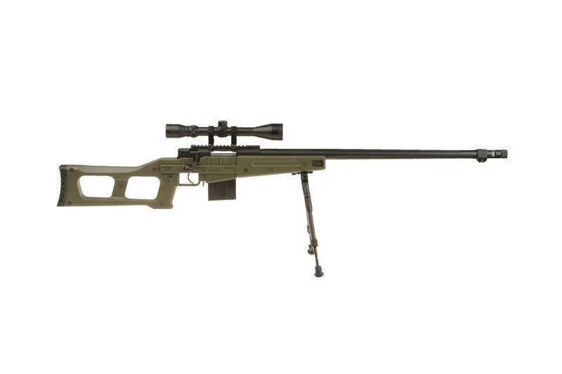 ASG sniper rifle WELL MB4409D – with scope and bipod – olive, image 10 of 16