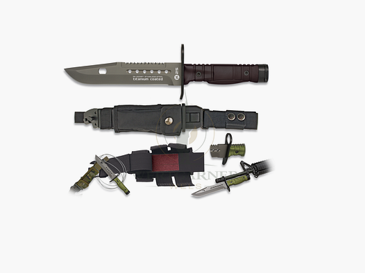 K25 black bayonet knife. Blade 17.7 cm