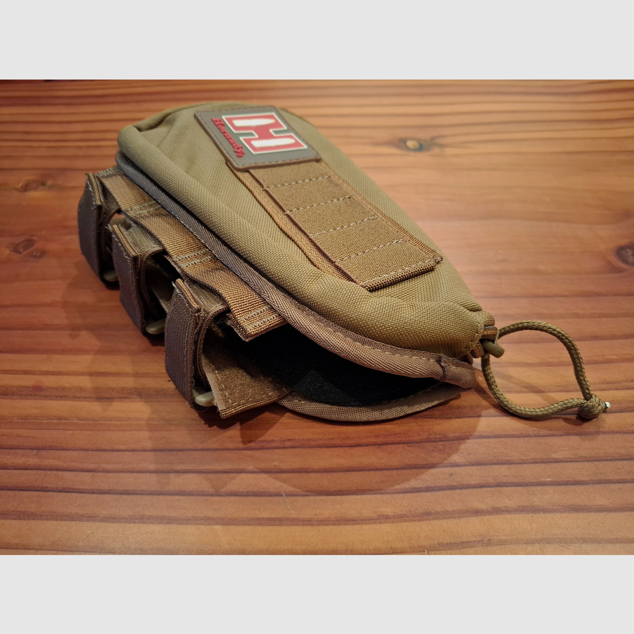Hornady Gewehrschafttasche Gun Cheek Piece Khaki / Tan rechts neuwertig