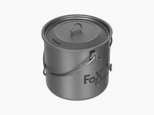 Fox Outdoor Fox Outdoor Pan Titan klein 1.1 L met deksel en opvouwbare handgrepen