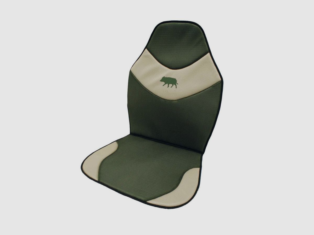 Beige Kaki Sitzbezug mit Wildschwein-Stickerei ohne Marke EA, Bild 1 von 2
