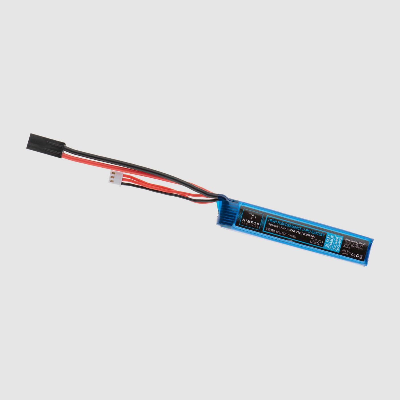 Nimrod Airsoft Lipo 7.4V 1300mAh 25C Stock Tube Type - Mini Tamiya