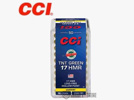 50 CCI TNT Green cartridges .17HMR 16Gr HP