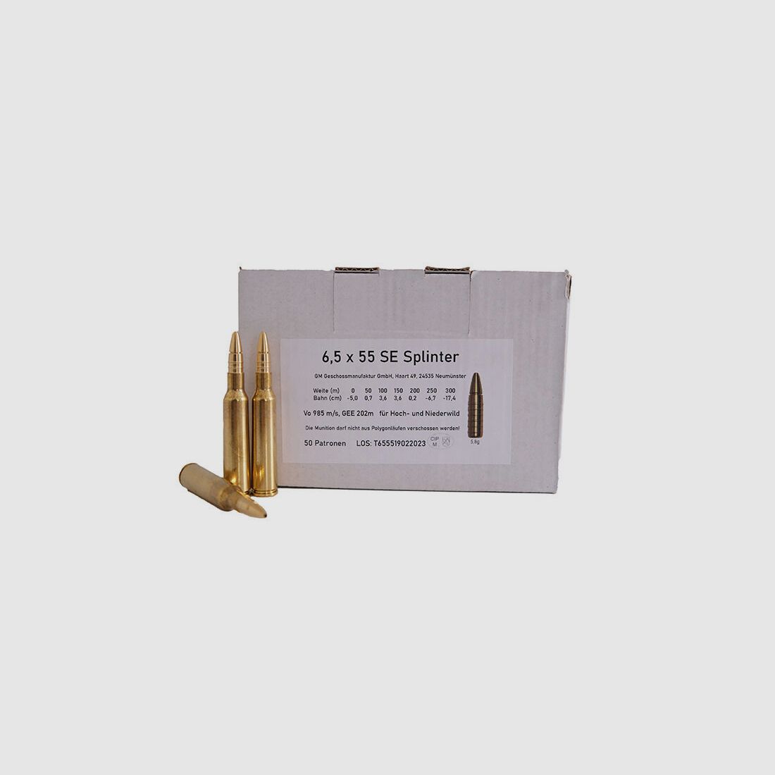 Geschoss-Manufaktur 6,5x55 SE Spliter 5,8g, Bild 2 von 2