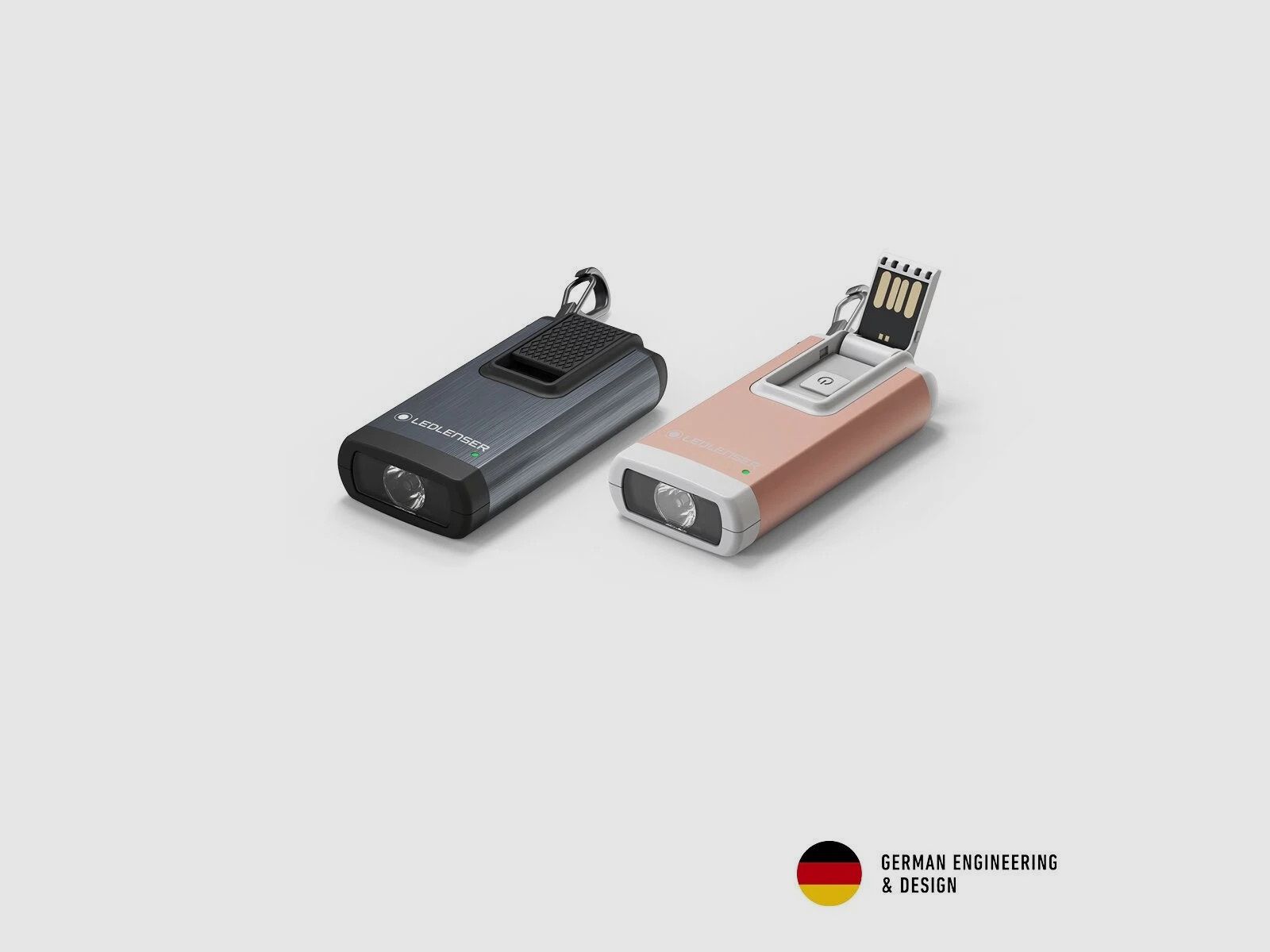 LEDLENSER Schlüsselanhänger K6R mit Rotlicht GRAU