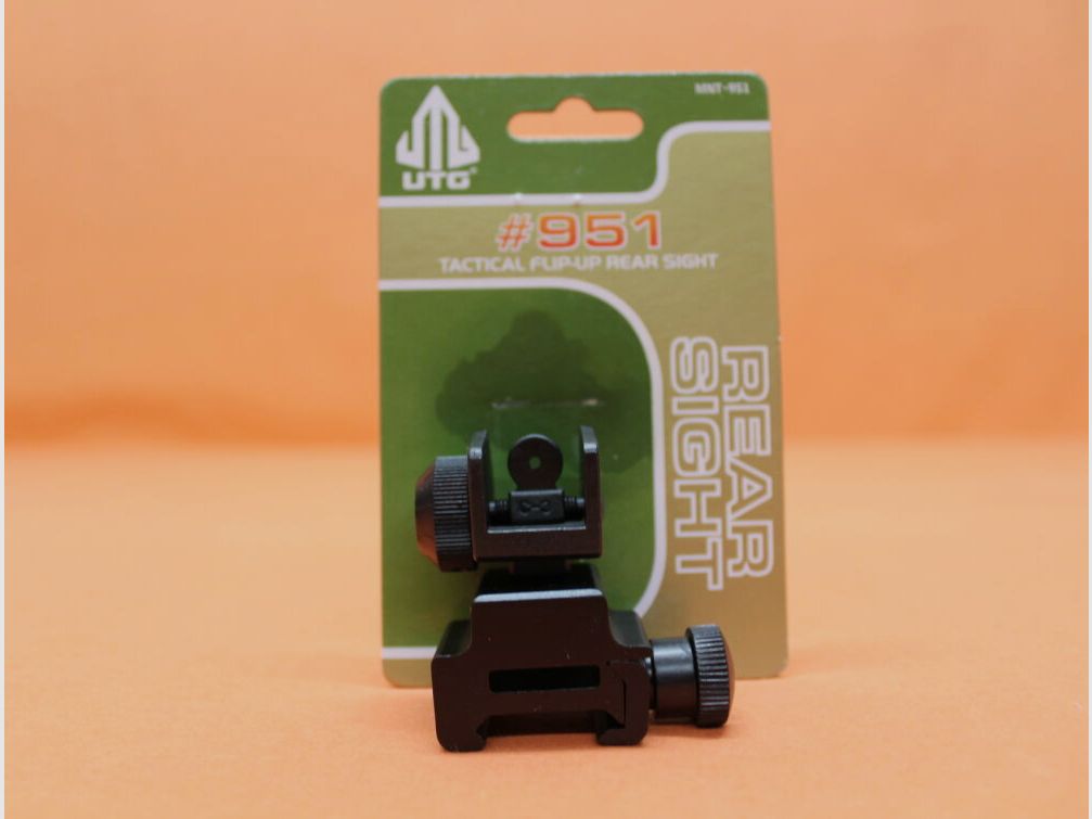 UTG - Leapers Flip-Up Rear Sight UTG Model 4/15 (MNT-951) Mirino a diottra pieghevole per profilo Picatinny